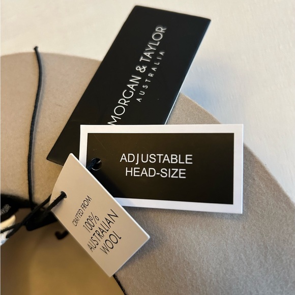 NWT Morgan & Taylor 100% Australian Wool Beige Hat with Wide Trim Headband - Picture 11 of 15